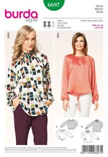 Burda 6697 Size 8-20 Misses Draping Blouse Sewing Pattern / Uncut FF