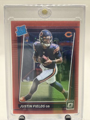 2021 Donruss Optic SSP Justin Fields Red Stars 204 Rated Rookie Chicago Bears