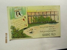 Vintage Goodbye Pills Postcard Made in USA