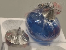 Doraimi 8 Inch Blue Seeted Globe Pendant Light With Silver Base Indoor Lighting 