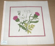 Village Needlecraft "Thistles / Flowers  Leaves" Handpainted Needlepoint Canvas
