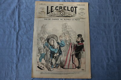 1872 APRIL 21 LE GRELOT NEWSPAPER - PAS DE CHANCE - FRENCH - NP 8583