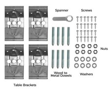 Set of Large Steel 100mm Furniture Table Corner Brackets Leg Braces With Spanner