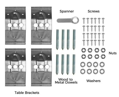 Set große Stahl 100mm Möbel Tisch Eckhalterungen Beinhalterungen mit Schlüssel