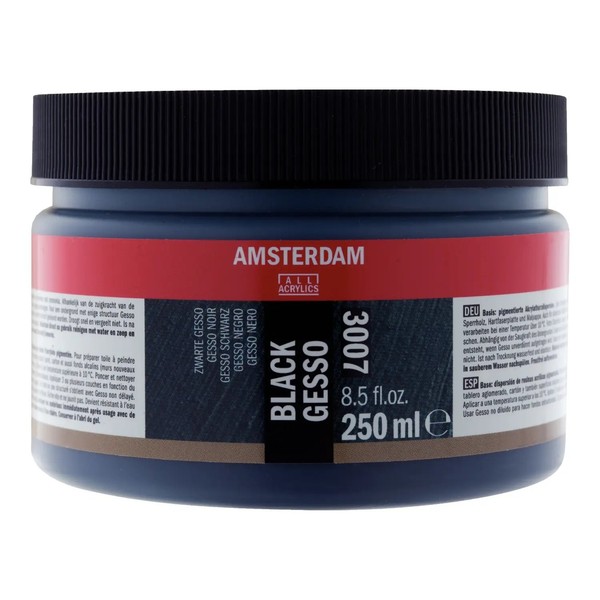 Amsterdam Gesso Grundierung Schwarz Acrylfarben ÖLfarben Leinwand Holz Diy 250 M-image