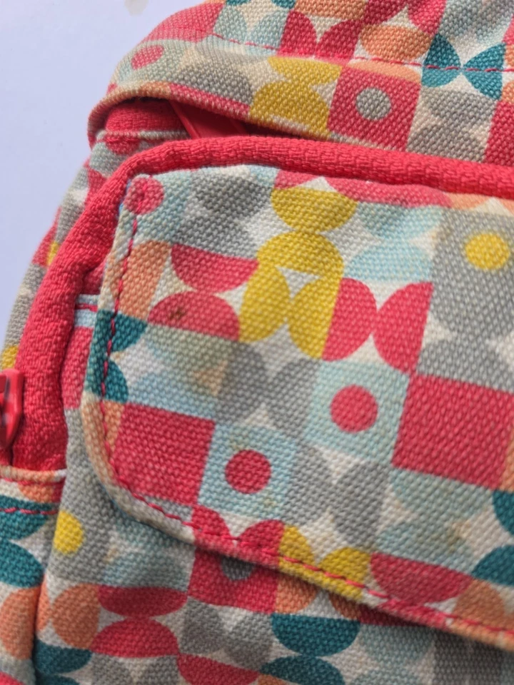 Bolso Bandolera Senderismo Vintage Kavu Envejecido Deletrear Lona Geométrico Arco Iris Foto 2 de 4