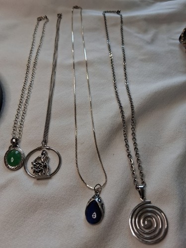 Silvertone Necklaces Lot 4