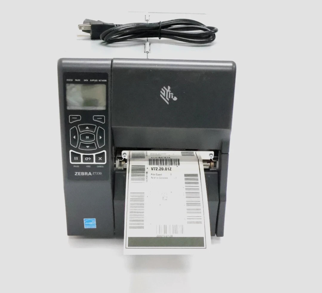 Zebra ZT230 Industrial Barcode Label Printer w/Cable & Antenna "READ"