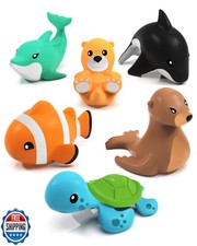 Tub Works  Marine  Mold Free Bath Toys, 6 Pack  Sealed, No Hole Bath Toys De
