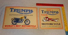 Vintage Nos Triumph Motorcycles Dealer Porcelain Metal Gasoline Oil Sign Lot O 2 Vintage Nos Triumph Motorcycles Dealer Porcelain Metal Gasoline Oil Sign Lot O 2