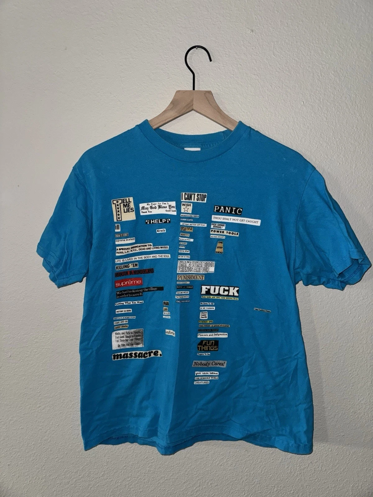Tee shirt Supreme Cutouts FW18 bleu vif taille M