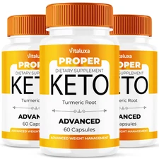 (3 Pack) Proper Keto Pills, Supplement for Weight Loss Support (180 Capsules)