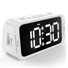 Digital Dual Alarm Clock for Bedroom, Easy to Set, 0-100 White - White Led