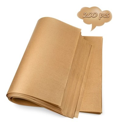 DISSKNIC 200PCS Unbleached Parchment Paper 12 x 16, Precut for Baking, Half S...