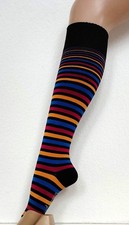 Kaixinbukaixin Set Di Calze E Maniche Lunghe A Righe Colorate Da Donna, Calze Sopra Il Ginocchio, Scaldamuscoli, Viola Chiaro Nero