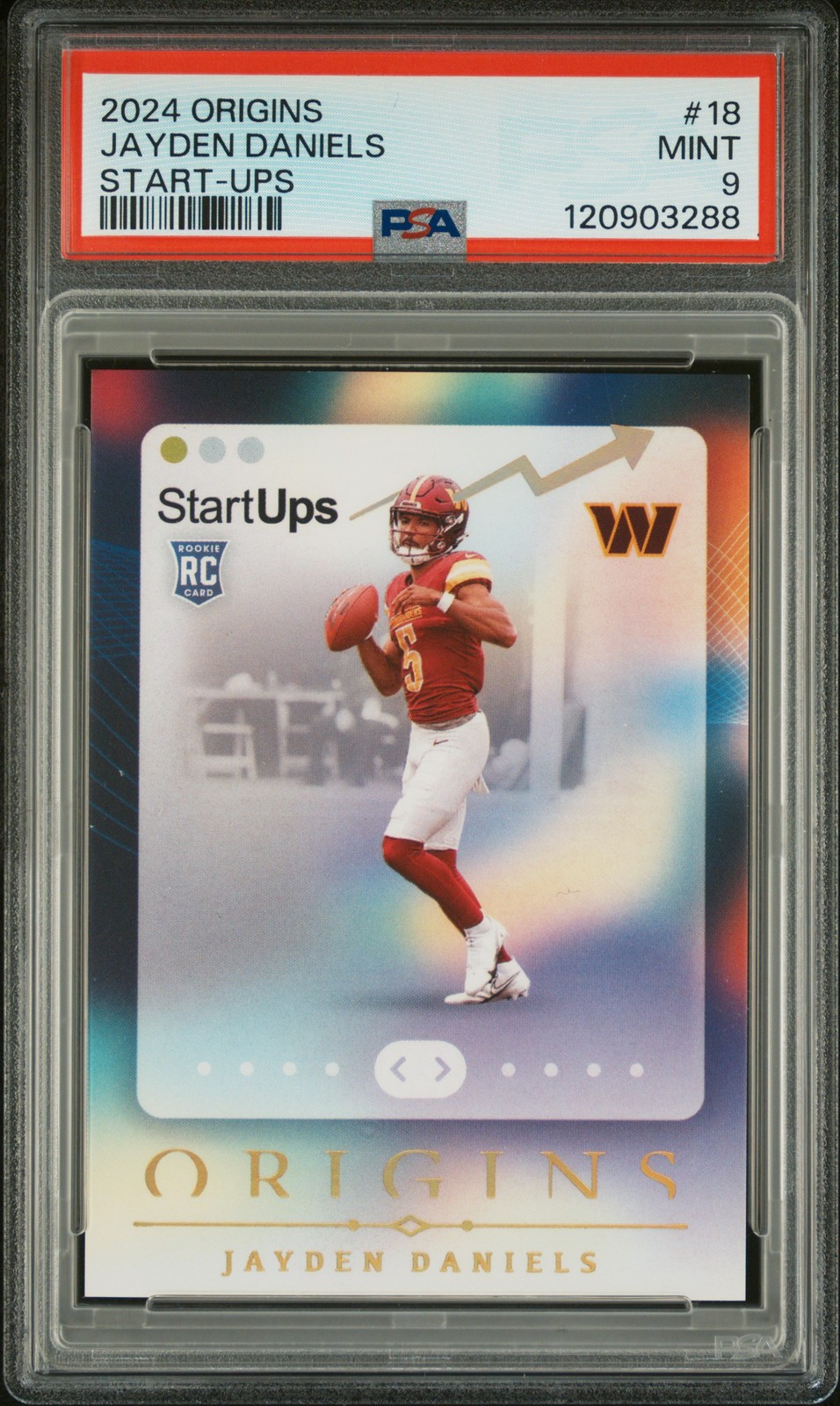 2024 PANINI ORIGINS START-UPS #18 JAYDEN DANIELS PSA 9