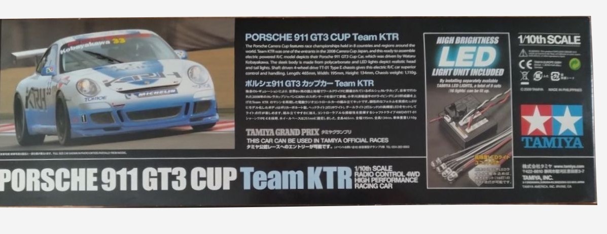 TAMIYA 1/10 #58422 RC 4WD PORSCHE 911 GT3 Cup TEAM KTR TT-01