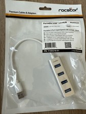 Rocstor Premium Portable 4 Port SuperSpeed Mini USB 3.0 Hub - Aluminum Silver -