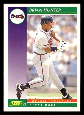 Brian Hunter 1992 Score ROOKIE #417 Atlanta Braves RC Baseball *204