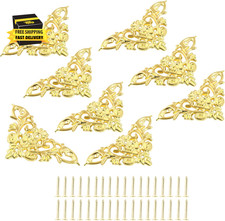 8 Pcs Vintage Style Corner Protectors,Triangle Furniture Decorative Edge Cover,