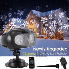 Christmas Snowflake Projector LED Moving Snowfall Laser Outdoor Light Landscape