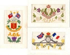 3x: MILITARY: WW1 EMBROIDERED SILK POSTCARDS