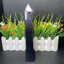 1.5LB 8.9" Blue Sand Stone  Tower Obelisk Quartz Crystal Healing Reiki