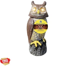 Solar Owl Guard with Motion Detector, Flashing Eyes, Spinning Head, Realistic...