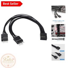 USB 9-Pin Female to Dual Male Cable - 13cm Extension Splitter for Motherboard