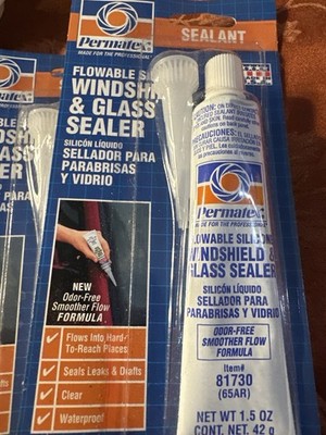 Lot of 7 Permatex Flowable Silicone Windshield & Glass Sealer 1.5 oz #81730 New
