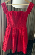 Asos Red lined dress size US 4 with pockets