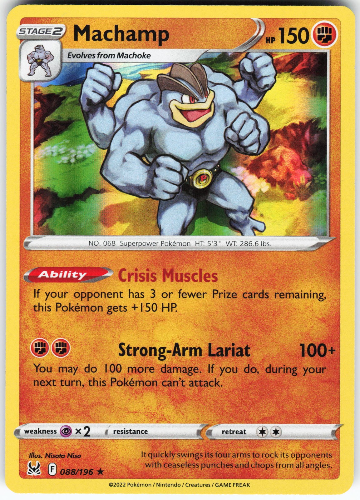Machamp 088/196 Pokemon SWSH11: Lost Origin Holo Holo Rare NM