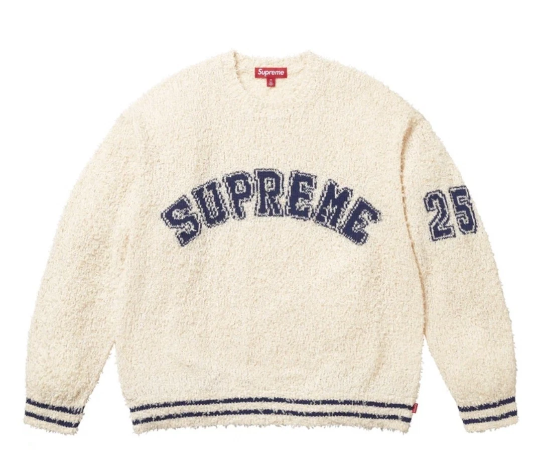Pull Supreme Texturé Arc Tricot Crème Naturel Petit Neuf