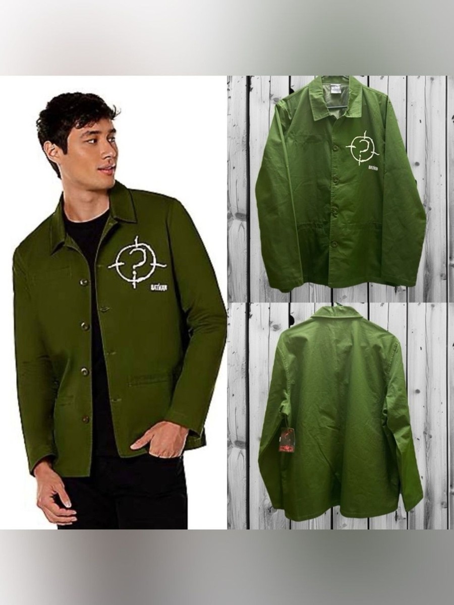 COACH コーチ カーキ バタフライレザーパッチ ミリタリージャケット S Batman men's Olive Green Military Coach Jacket with White Target
