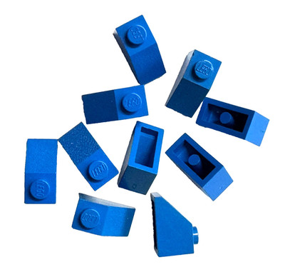 10 x LEGO 3040 Dachsteine Schrägsteine 45° Bricks 1 x 2 blau