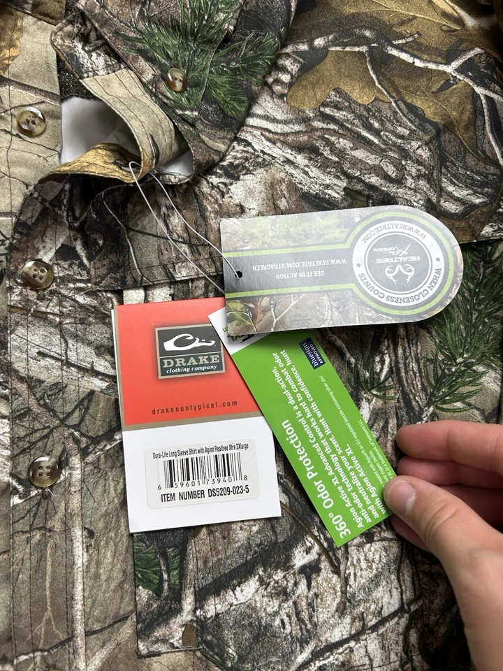 DRAKE NON-TYPICAL DURA-LITE SHORT SLEEVE CAMO SHIRT AGION ACTIVE Men’s XXL - Image 2 of 4