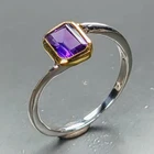 Vintage ring Natural Amethyst Ring 925 Sterling Silver Size 7.5 /R470485