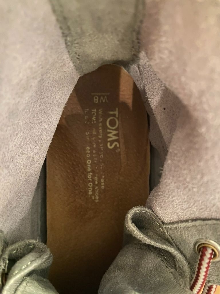 SAOLA Stivaletti stringati Toms donna grigio scamosciato suola tessuto casual comodi taglia 8