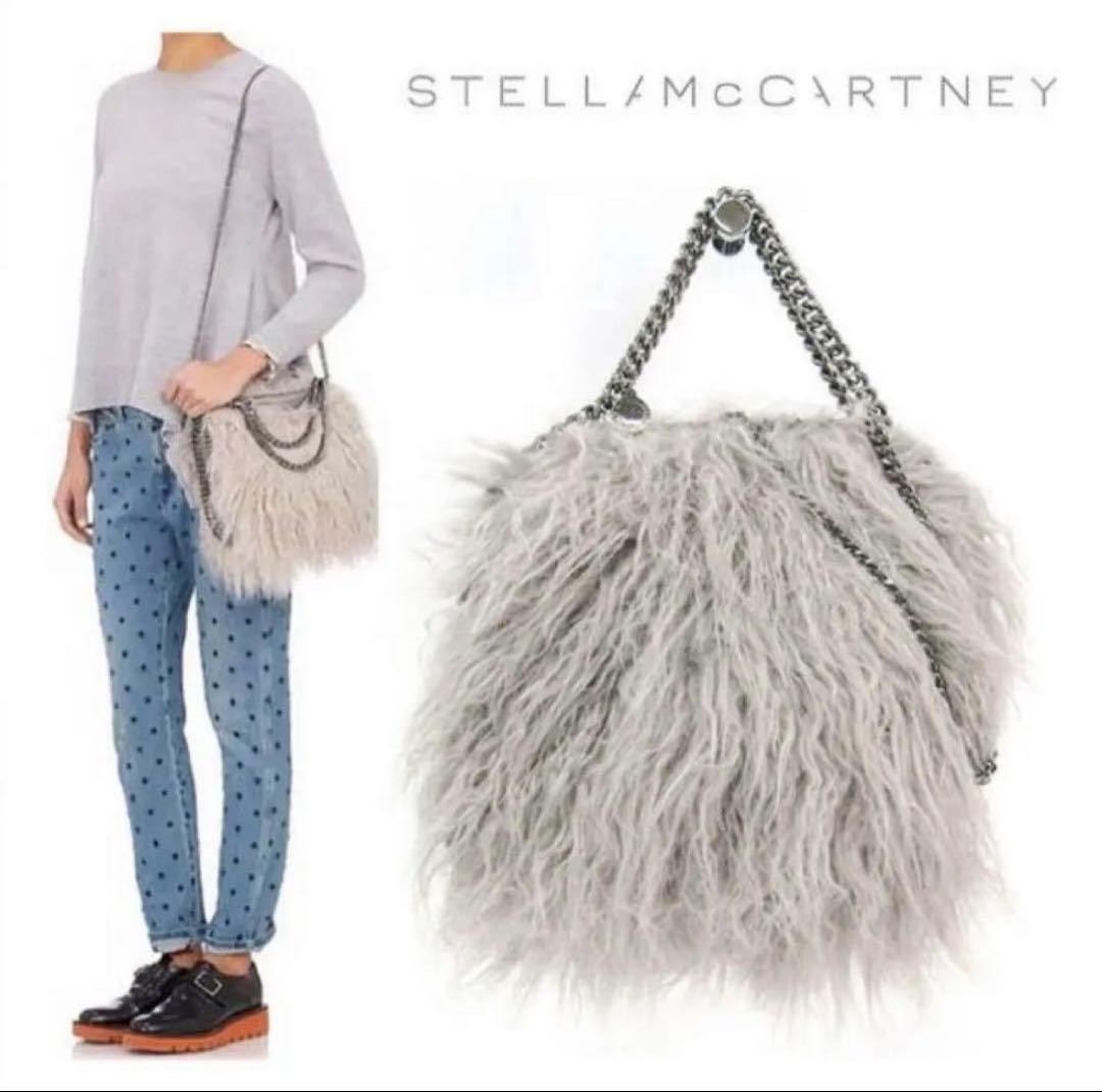 STELLA McCARTNEY Women Bag Falabella Faux Fur Chain Shoulder Bag Limited Edition