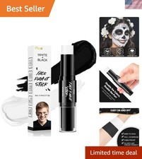 Blendable Black  White Face Body Paint Stick - Dual Tip for Costumes  Sports