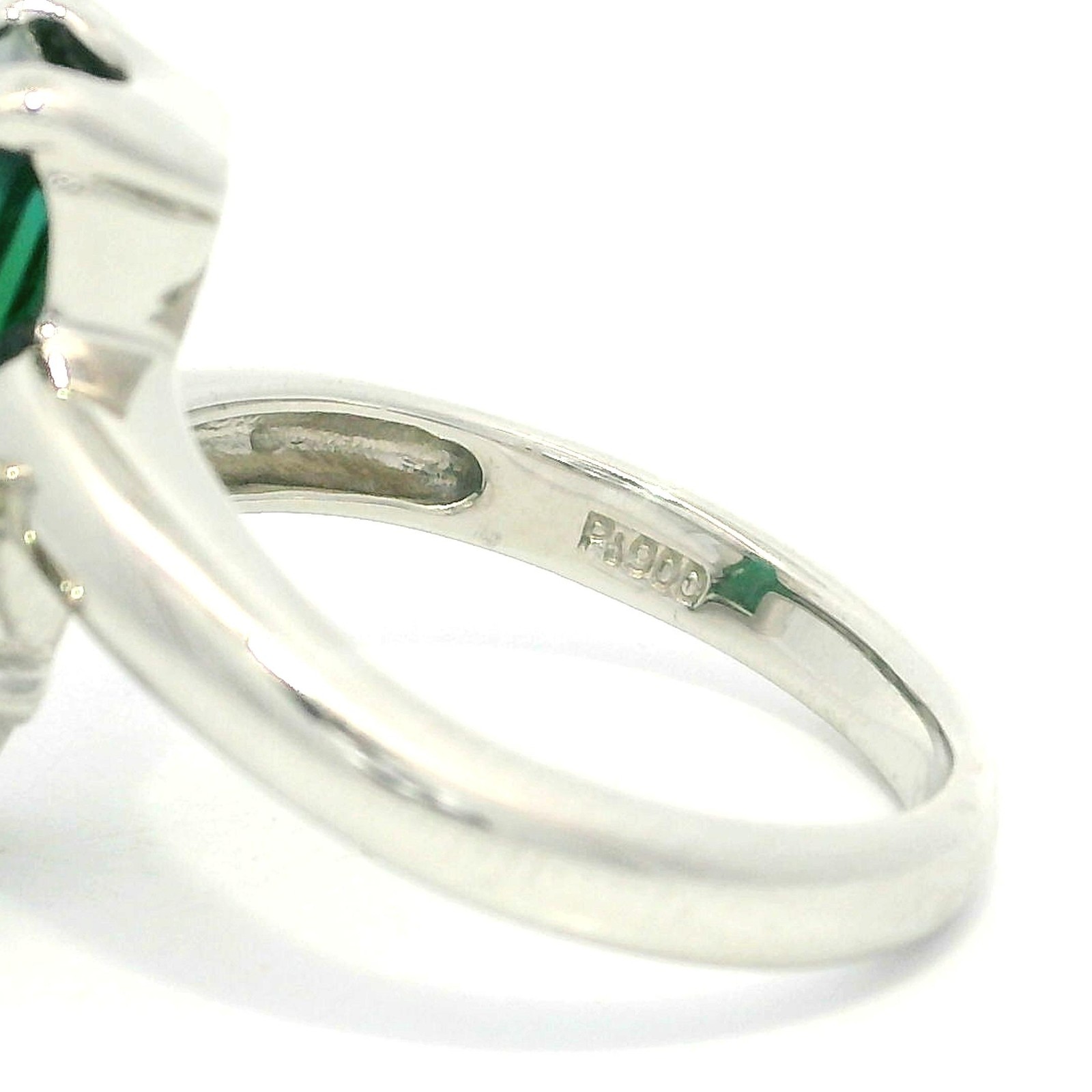 Platinum 4.32ctw Long Rectangular Vivid Green Tou… - image 8