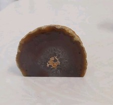 Polished Brown Agate Slice with Druzy Quartz Centre –  Polished Geode