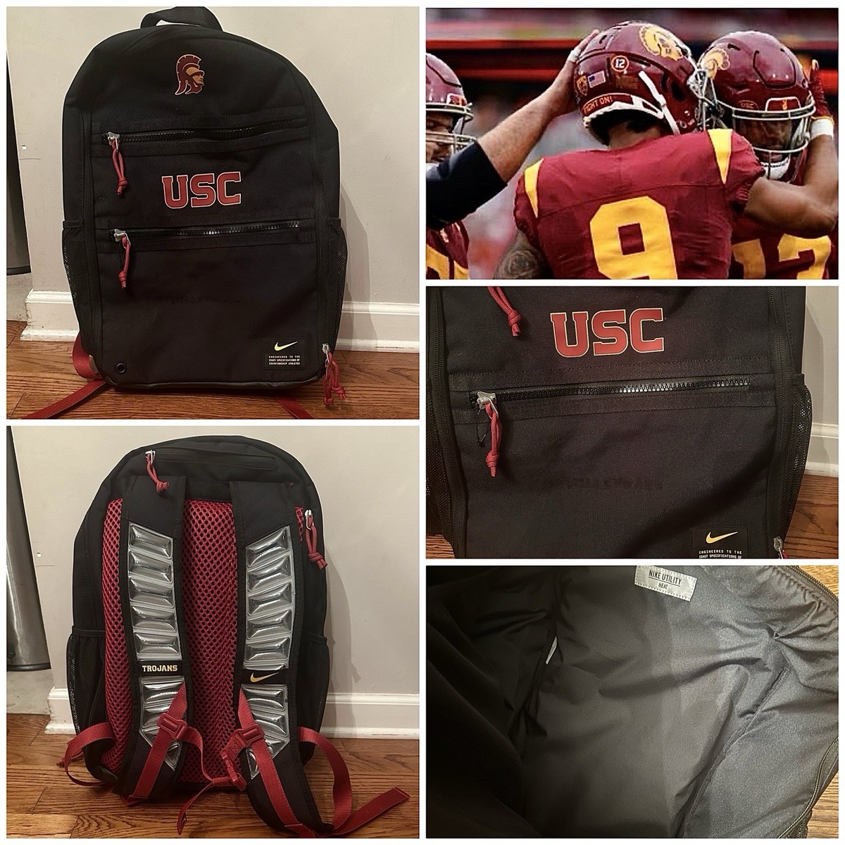 USC Game Day Package - Nike Football Backpack, Clear Game Bag, & New Trucker Hat Nike Club USC Trojans NCAA Game Day Strapback Hat Cap Solid  main image 4
