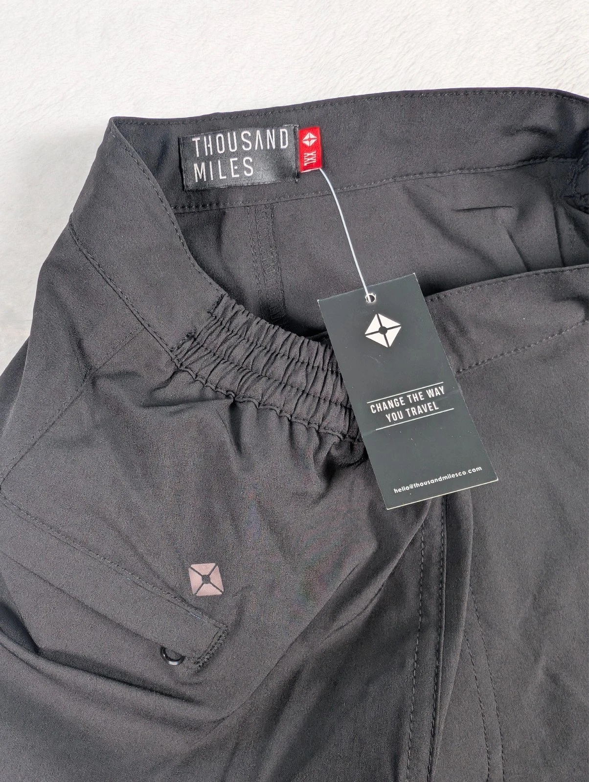 Thousand Miles All Day Shorts Mens 2XL Black Performance Outdoor Packable NWT.