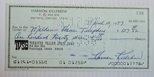 Harmon Killebrew Signed Personal Check Autogr...