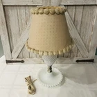 Vintage White Hobnail Milk Glass Electric Table Lamp 16 Inch