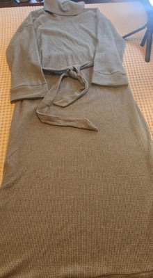 Dear Scarlett 2X Green Turtleneck Belted Long Sleeve Waffle Sweater Maxi Dress