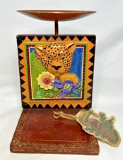 Marsha McCarthy "Amazonia" Candle Holder Pillar Decor Art Leopard 2000