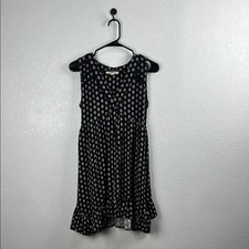 Rewind Women's Black and White Patterned Dress Sz S Whimsigoth Gothic Sleeveless