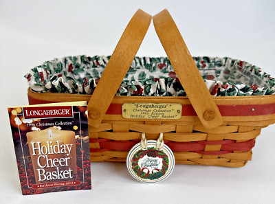 Longaberger Christmas Collection 1996 Edition Holiday Cheer Basket Wreath Holly
